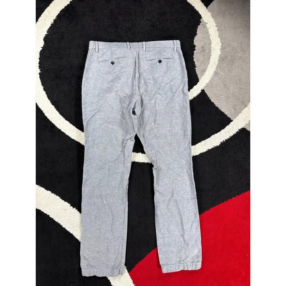 Banana Republic Pants Mens 33x32 Gray Linen Kentfield Pant Blend Casual Beach